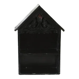 Folk Art Black House Shelf - Wall Shelf