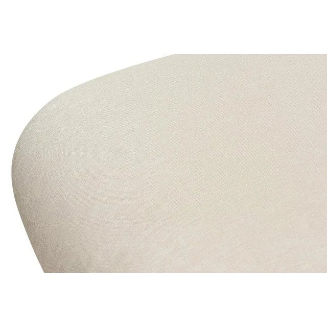 Vintage 80's Karl Springer Large Souffle Restored Ottoman or Bench With Stainless Steel Base and Off White Upholstery For Sale In Miami - Image 6 of 10