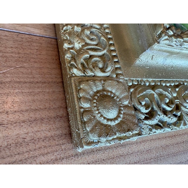 Wood 2025 Painting of Green Woods, Clearing, and Meadow on a Warm Day in Vintage Gold Frame For Sale - Image 7 of 12