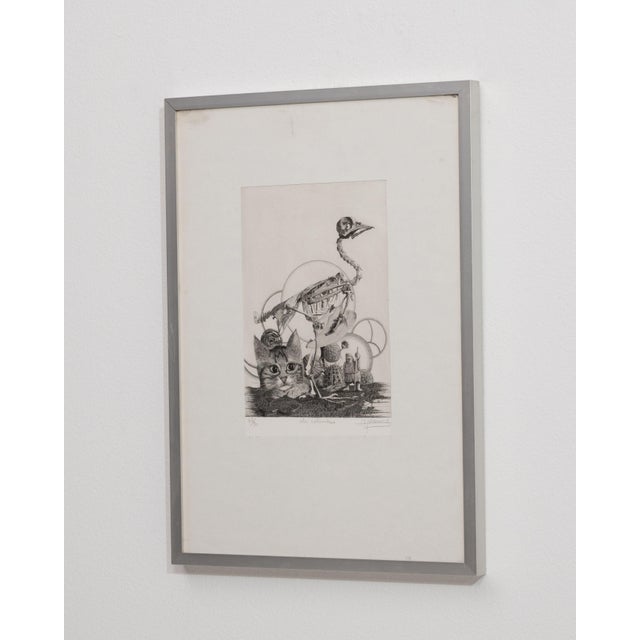 Mid 20th Century Belgium Surrealism Gray Wood Print For Sale - Image 4 of 15
