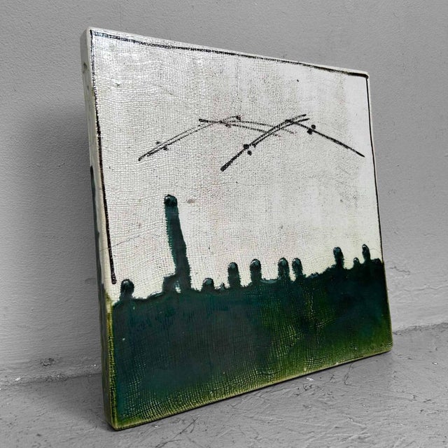 Black Taisho Oribe-Ware Toban Ceramic Tea Ceremony Tile, Japan, 1920s For Sale - Image 8 of 15