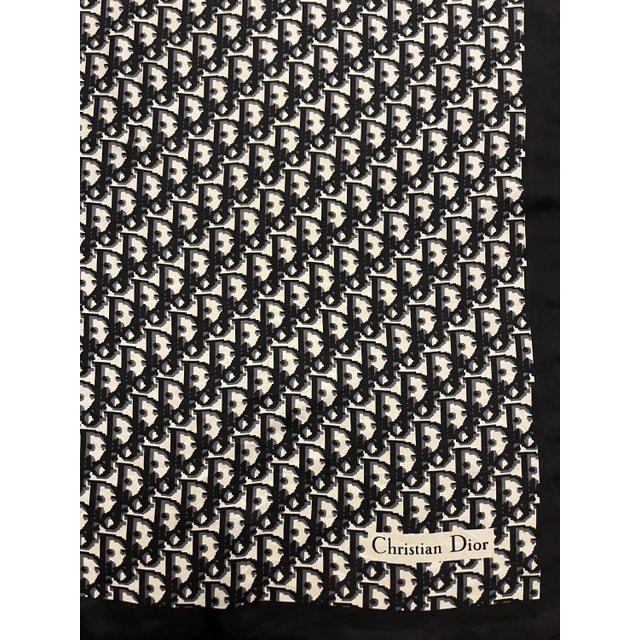 Contemporary Christian Dior Black Monogram Cotton Scarf For Sale - Image 3 of 6