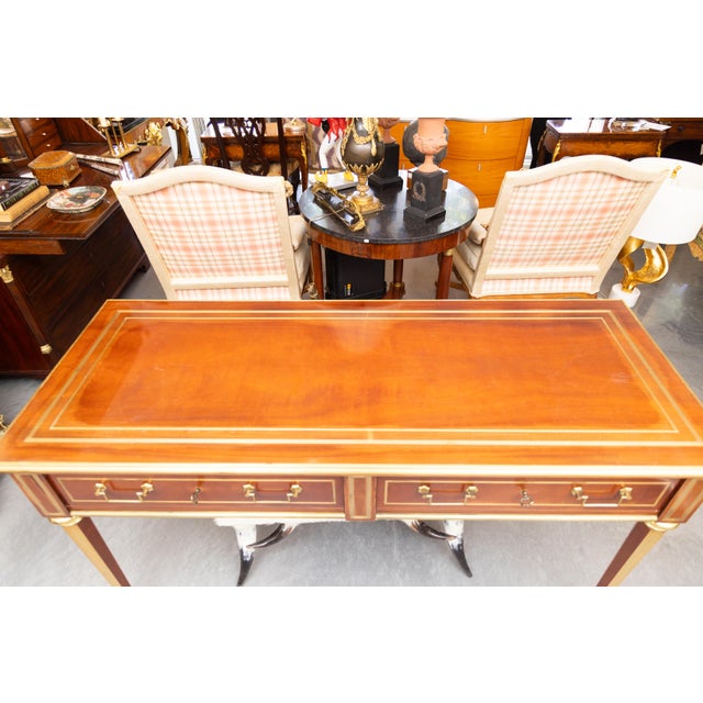 Vintage Mahogany Brass-Bound Two Drawer Desk / Sofa Table For Sale - Image 10 of 10