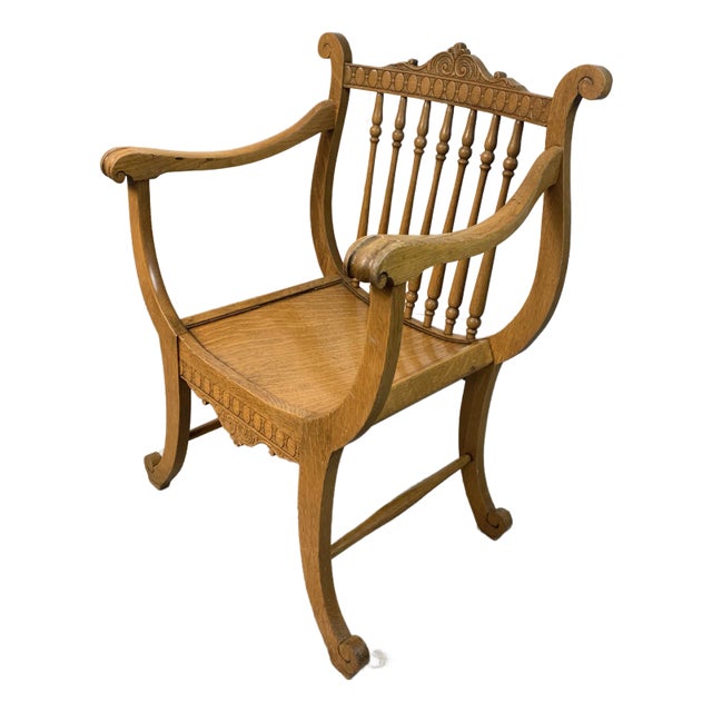 Quarter Sawn Oak Dante Chair For Sale