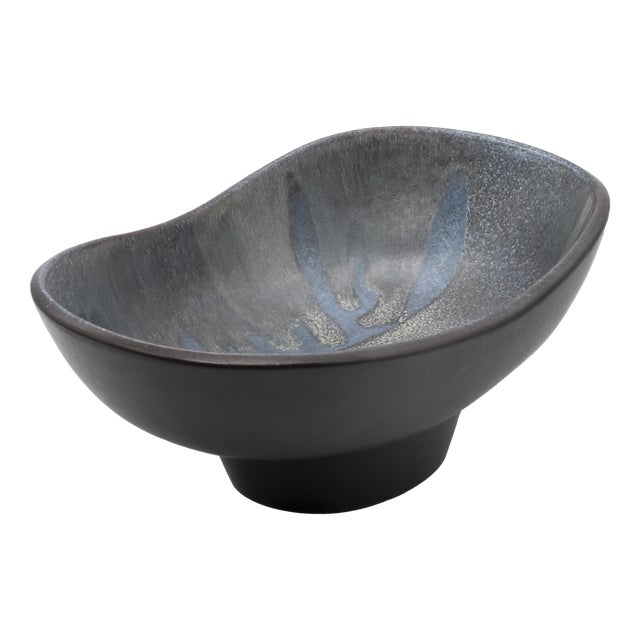 Mid-Century Ceramic Footed Bowl by Fridegart Glatzle for Karlsruher Majolika, Germany, 1970s For Sale