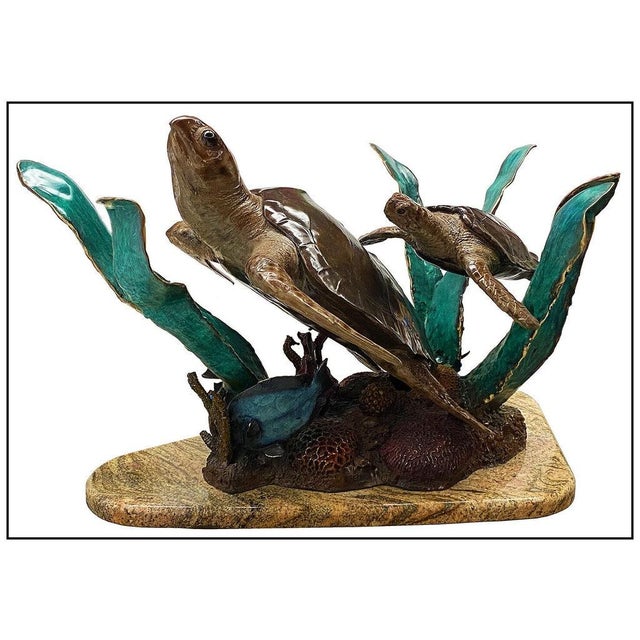 Metal Late 20th Century Mother and Child Turtles, John Townsend For Sale - Image 7 of 8