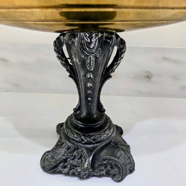 Rococo-Style Mixed Metal Compote Centerpiece For Sale In Dallas - Image 6 of 10