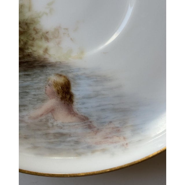 Ceramic Art Nouveau Hand Painted Plate in Porcelain For Sale - Image 7 of 12