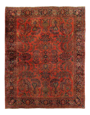 1920s Vintage Hand Knotted Sarouk Rug 9'2'' X 11'5''