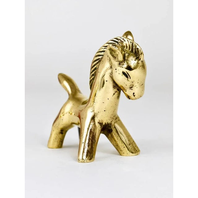 Metal Mid-Century Horse Brass Figurine by Walter Bosse for Herta Baller, Austria, 1950s For Sale - Image 7 of 11