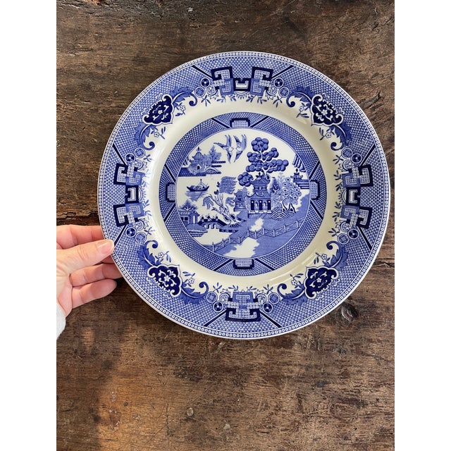 Japanese Vintage Shenango China Blue Willow Plates - a Pair For Sale - Image 3 of 8