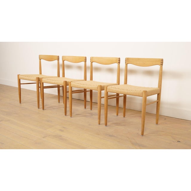 Mid-Century Modern Vintage Oak Dining Chairs by H.W. Klein for Bramin, 1950s, Set of 4 For Sale - Image 3 of 15