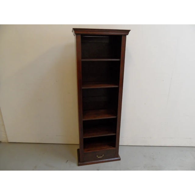 Brown Antique Open Bookcase in Oak, 1890s For Sale - Image 8 of 9