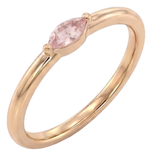 Natural Rose Quartz Ring | Solitaire Stacking Ring | Pink Gemstone Ring | 18k Gold Plated Minimalist Ring Us 7