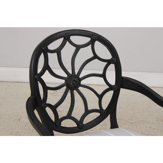 Wood Set of 8 Spiral Web Back Dining Chairs For Sale - Image 7 of 18