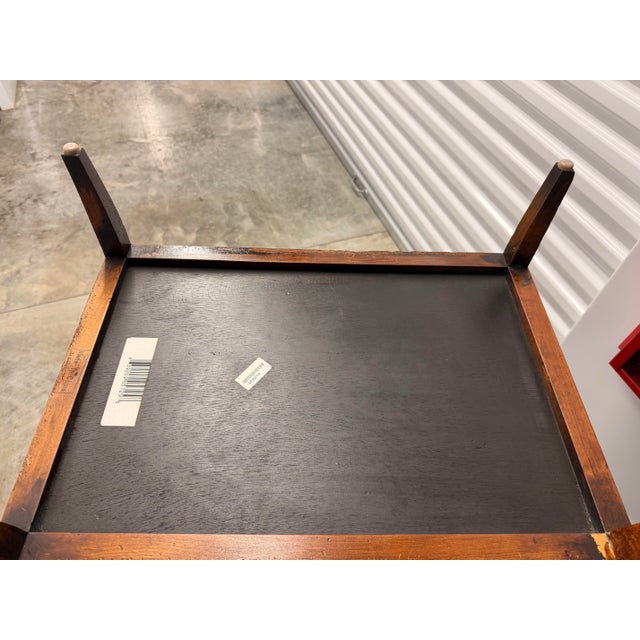 Late 20th Century Henredon Acquisition Three Tier Side Table Solid Mahogany and Crushed Bamboo For Sale - Image 10 of 11