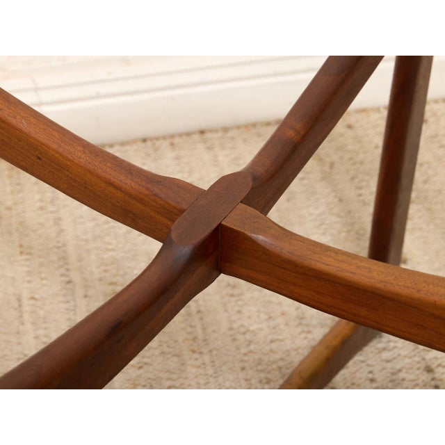 Burnt Umber Styled After 1960s Adrian Pearsall Rare Sculptural Walnut & Glass Dining Table For Sale - Image 8 of 12