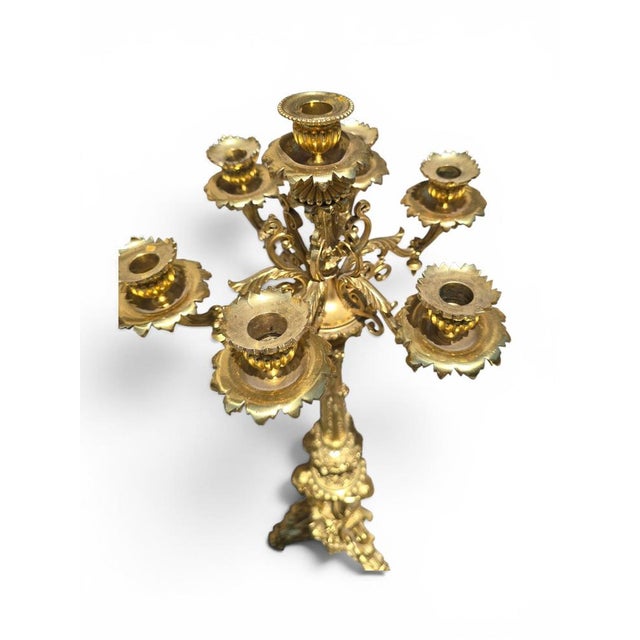 Monumental Gilt Bronze Candelabras, 19th Century, Set of 2 For Sale - Image 9 of 13