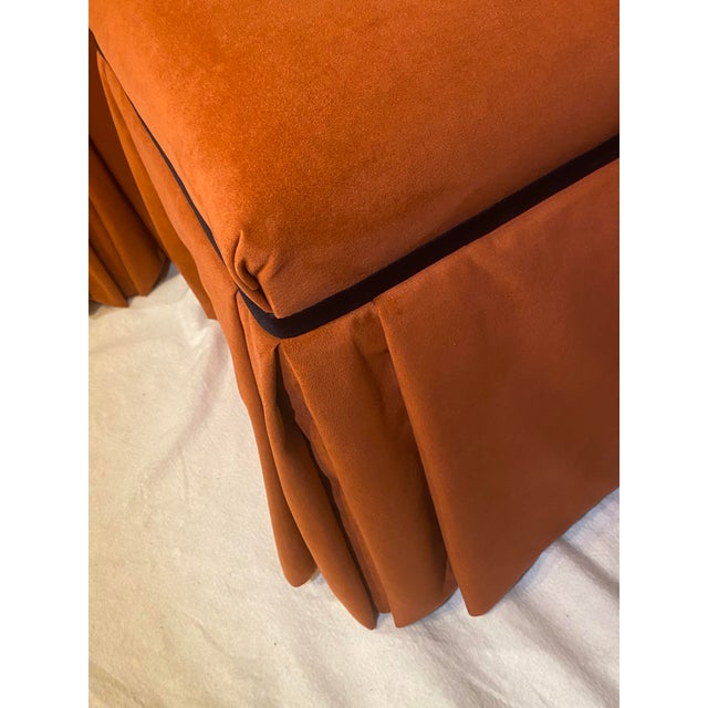 Burnt Orange Slipper Chairs in Burnt Orange by Century Furniture - A Pair For Sale - Image 8 of 16