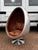 Swivel Egg Chair with Tan Leather Upholstery from Aviation For Sale - Image 9 of 9