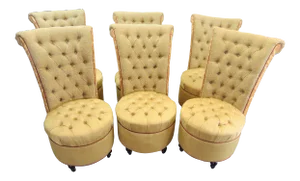 Custom Designed Gold Tufted Dining Chairs - Set of 6