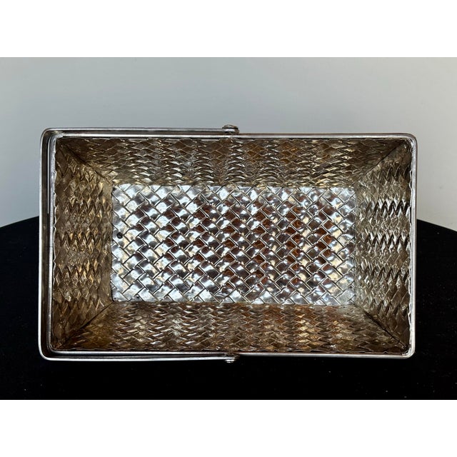 1970s Silver Latticework Basket For Sale - Image 6 of 7