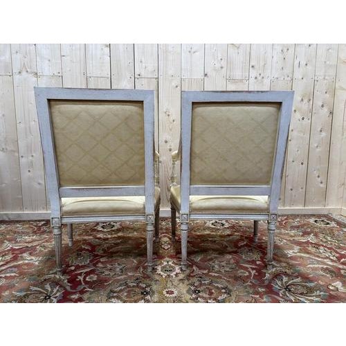 Louis XVI Style Armchairs, 20th Century, Set of 2 For Sale - Image 3 of 13