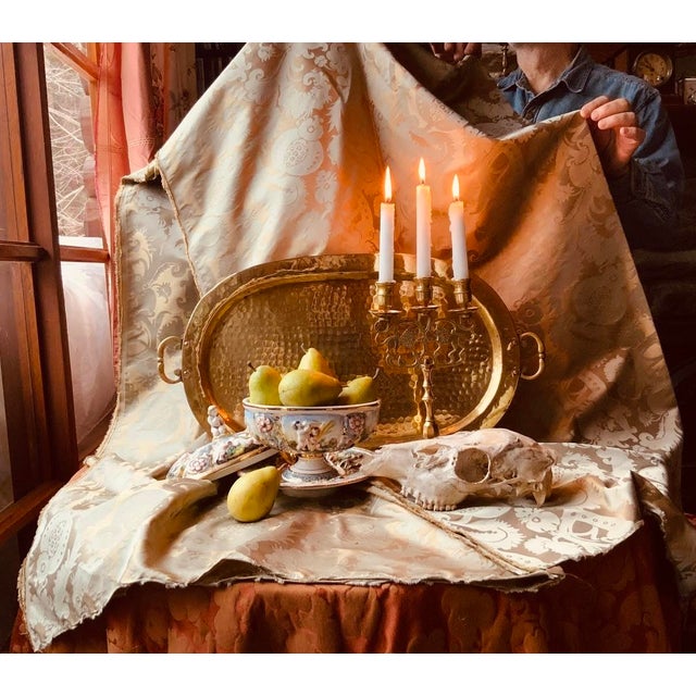 Gold Exquisite Hand-Painted Capodimonte Plate - 9" Harvest Allegory For Sale - Image 8 of 16