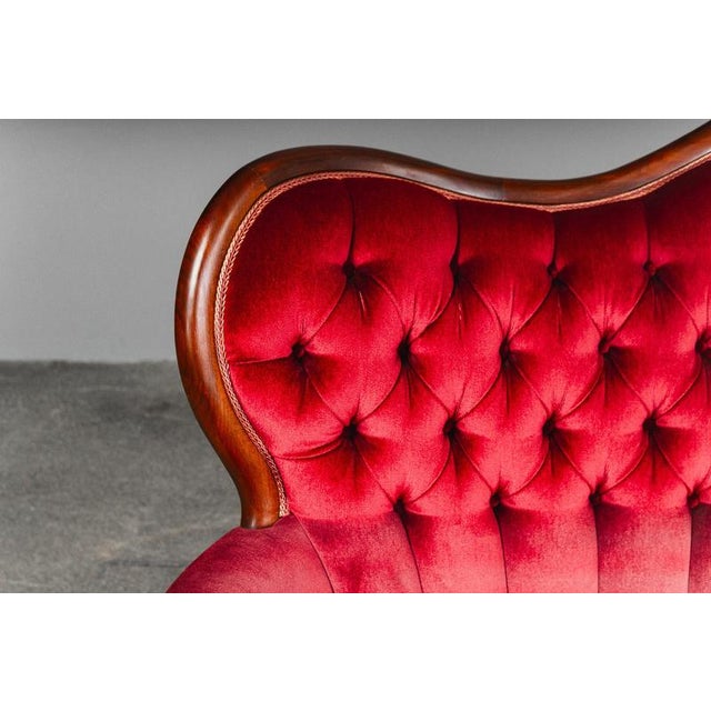 Vintage Baroque-Style Velvet Sofa For Sale - Image 11 of 18