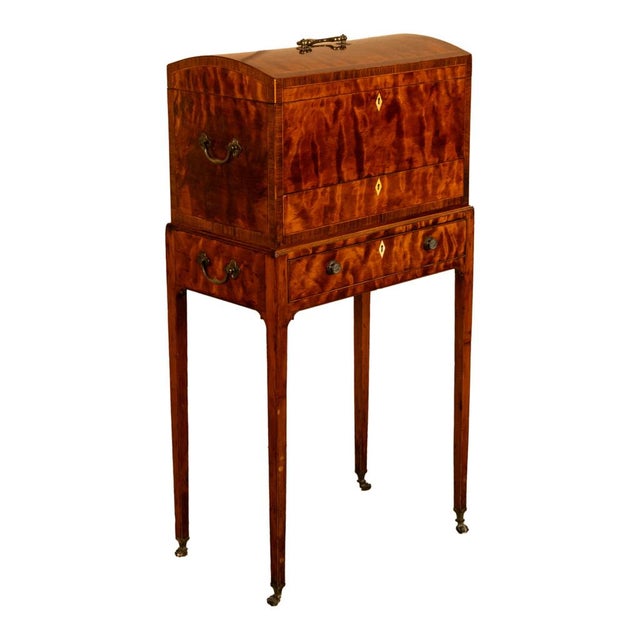 Neoclassical Antique George III Neoclassical Mahogany Chest Stand Cabinet Ince & Mayhew 1790 For Sale - Image 3 of 17