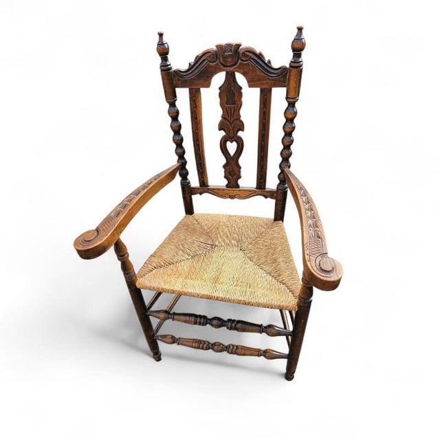 Ornate Wood Bobbin Wicker Dining Chairs, Set of 6 For Sale - Image 18 of 18