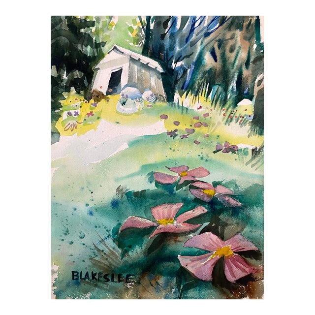 1960s Tina Blakeslee Forest Landscape Painting For Sale