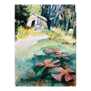 1960s Tina Blakeslee Forest Landscape Painting
