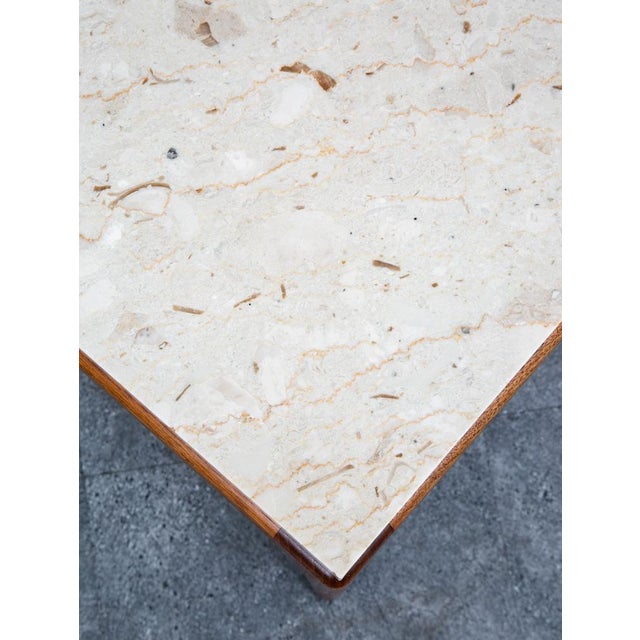 Mid Century Modern End Tables Attributed to Lane Side Nightstand Set Pair Marble Square MCM For Sale - Image 12 of 12