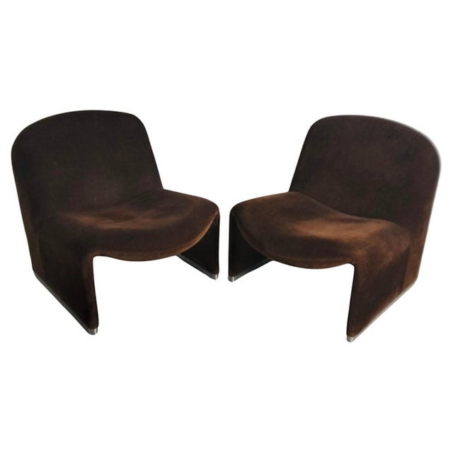 Velvet Alky Lounge Chairs by G.Piretti for A.Castelli, 1970s, Set of 2 For Sale - Image 16 of 16