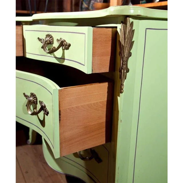 1960s Vintage Chartreuse Commodes- a Pair For Sale - Image 9 of 11
