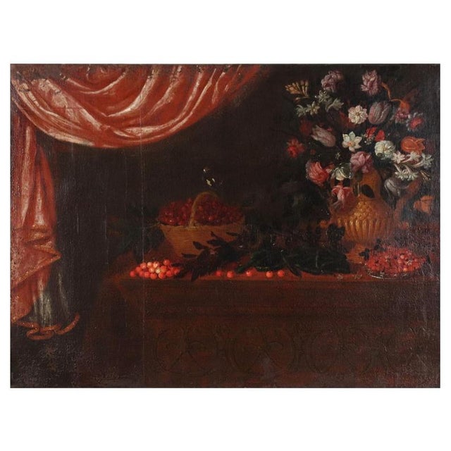 Italian Artist, Still Life with Flowers, 17th Century, Oil on Canvas, Framed For Sale - Image 16 of 16