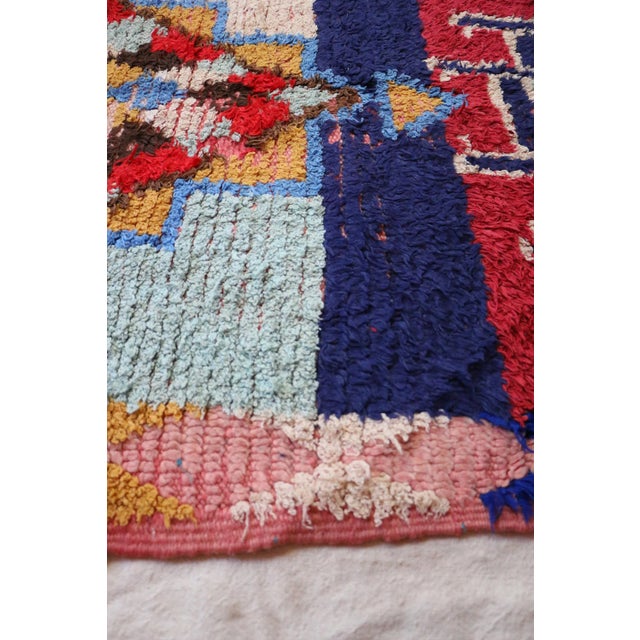 Textile Moroccan Vintage Boujad Rug 3x9 Ft For Sale - Image 7 of 9
