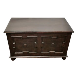 Arts and Crafts Panelled Oak Coffer, 1890s For Sale