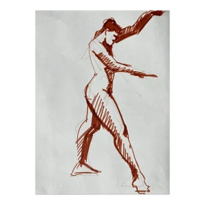 1980s John Reilly Female Nude Drawing