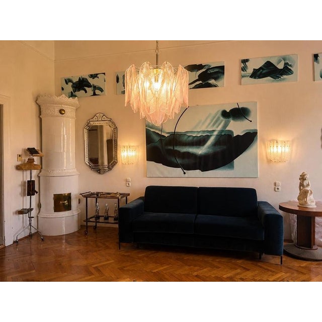 Metal Italian Murano Chandelier, 1990s For Sale - Image 7 of 10