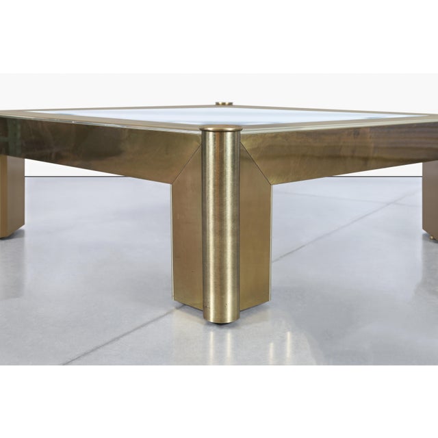Vintage Brass and Glass Coffee Table Attributed to Mastercraft For Sale In Los Angeles - Image 6 of 14