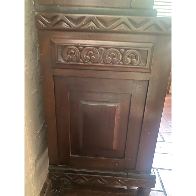 Spanish Vintage Solid Mahogany Spanish Colonial Cabinet For Sale - Image 3 of 6