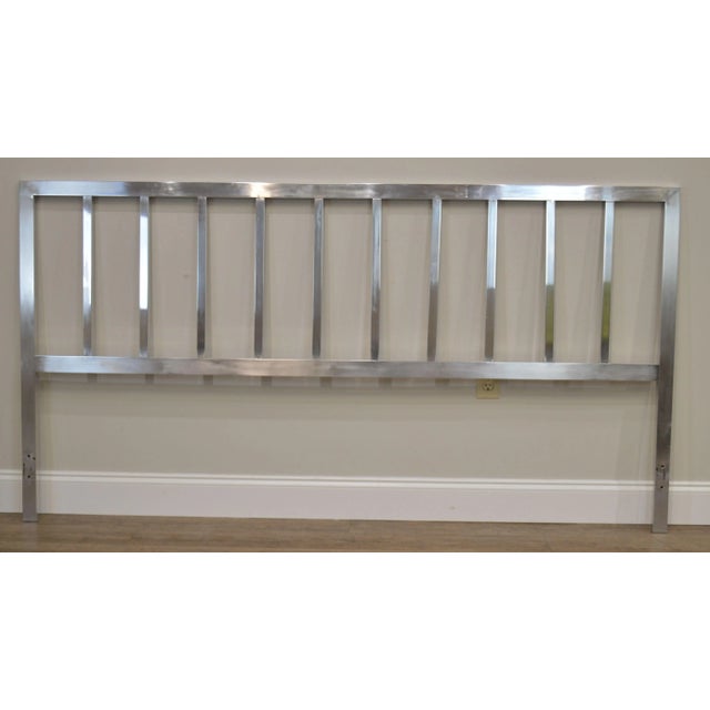 Mid Century Modern Polished Aluminum King Headboard For Sale - Image 10 of 13