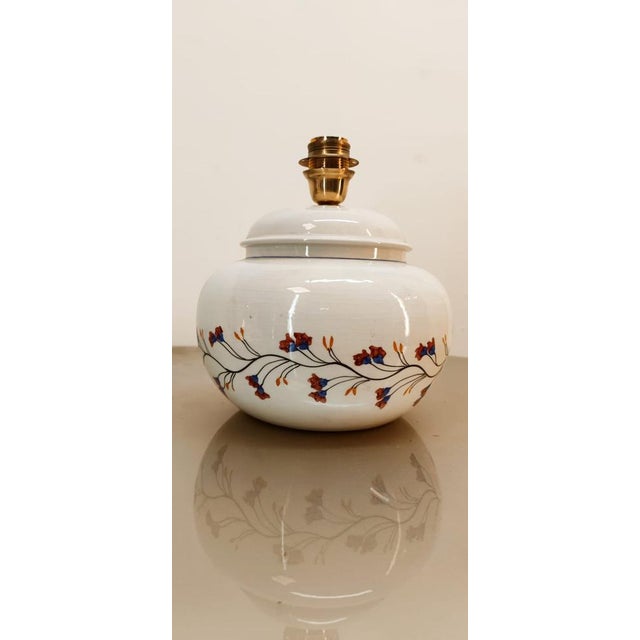 Ceramic Lamp with Floral Decorations For Sale - Image 11 of 14