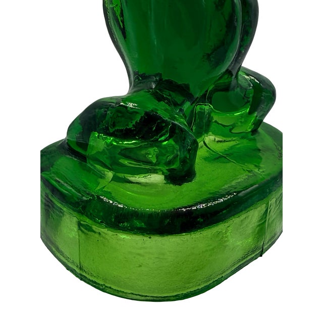 Vintage Emerald Green Pressed Glass Praying Hands Sculpture For Sale - Image 10 of 11
