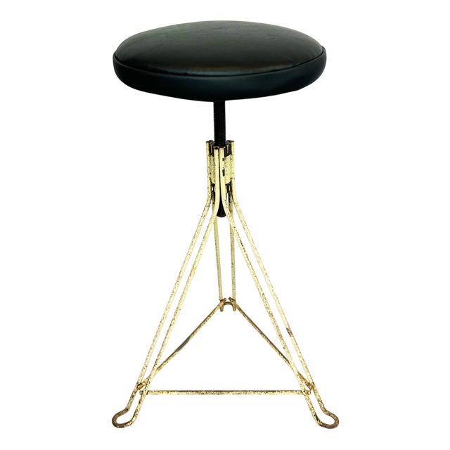 Wire Frame Adjustable Stool, 1960s For Sale