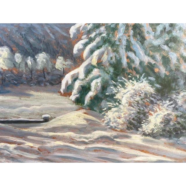Alfred Kusche, Snowy Landscape, 1920s, Oil on Board For Sale - Image 9 of 16