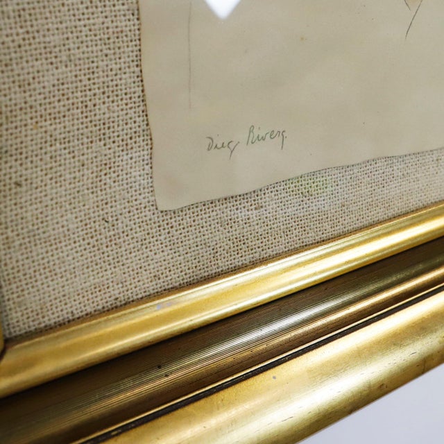 Mexican Diego Rivera. Portrait of an Indigenous Mexican Child Antique Framed Reproduction For Sale - Image 3 of 5