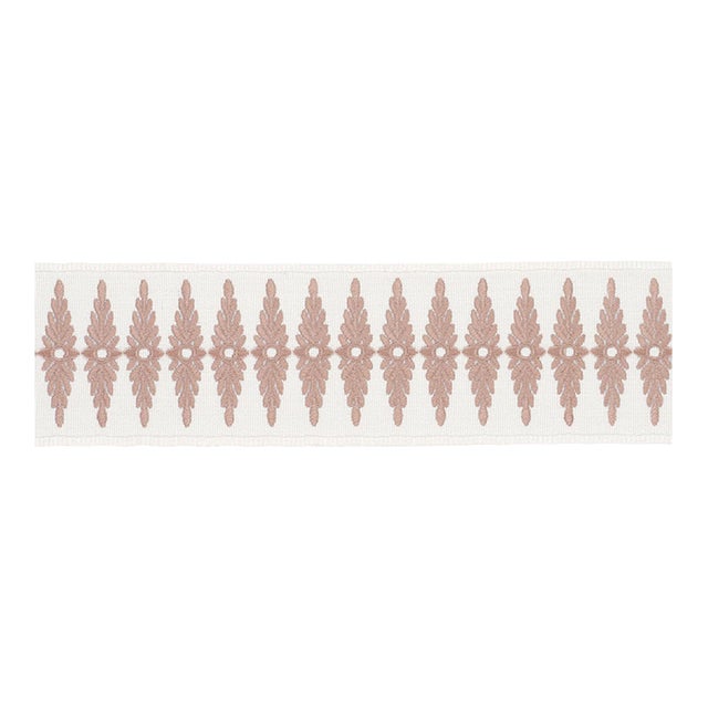 Sample - Schumacher Genevieve Embroidered Tape Trim in Blush For Sale